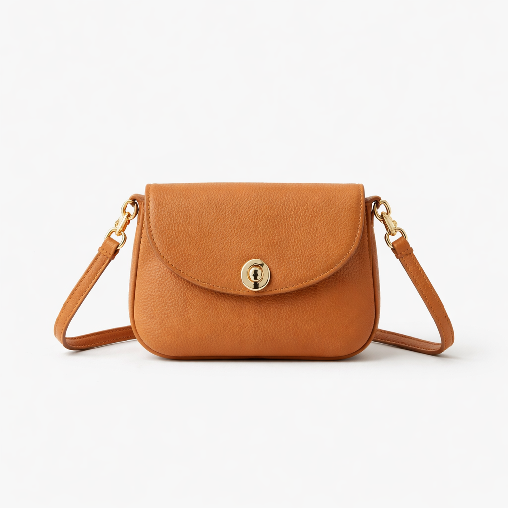 Sac bandouliere femme en cuir camel